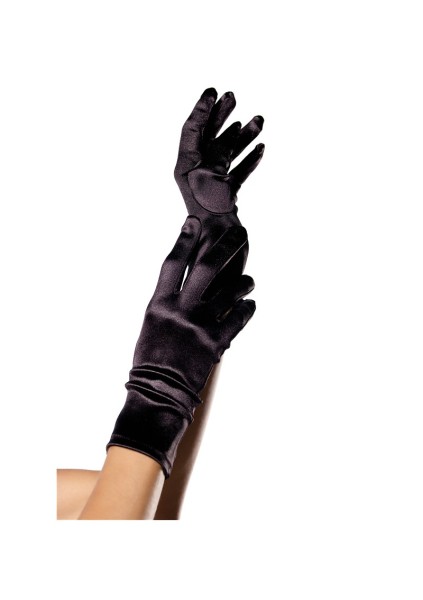 Kurze Satin-Handschuhe